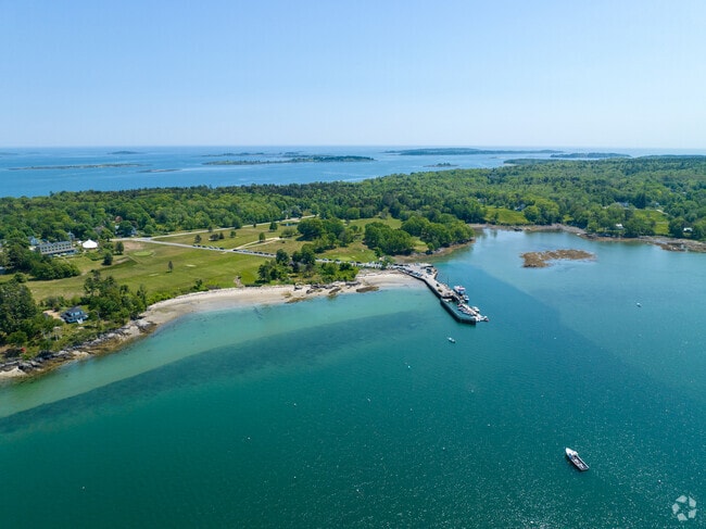 Chebeague Island stretches out into the Atlantic Ocean.