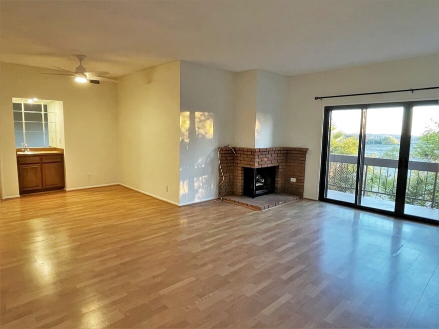 Living room, patio & wet bar