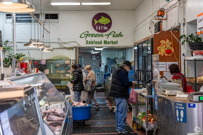 Green Fish Seafood Market in Chinatown is full of freshly caught fish.