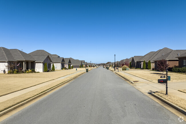 Many streets in Greenbriar are wide and homes have large front yards.