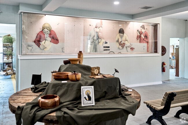 A large mural is a centerpiece inside the Nisei Gallery in Ft. Ritchie.