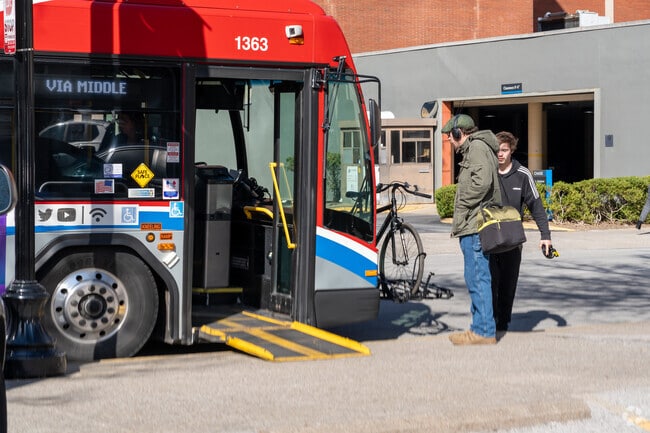 Downtown Louisville is just a short bus ride using the TARC system.
