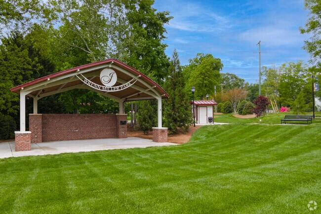 Wrenn Miller Park has an amphitheater and WWII memorial in Jamestown.