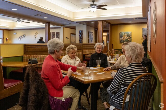 Grab a table with friends at Stratford Farms across from scenic Willand Pond in Somersworth.