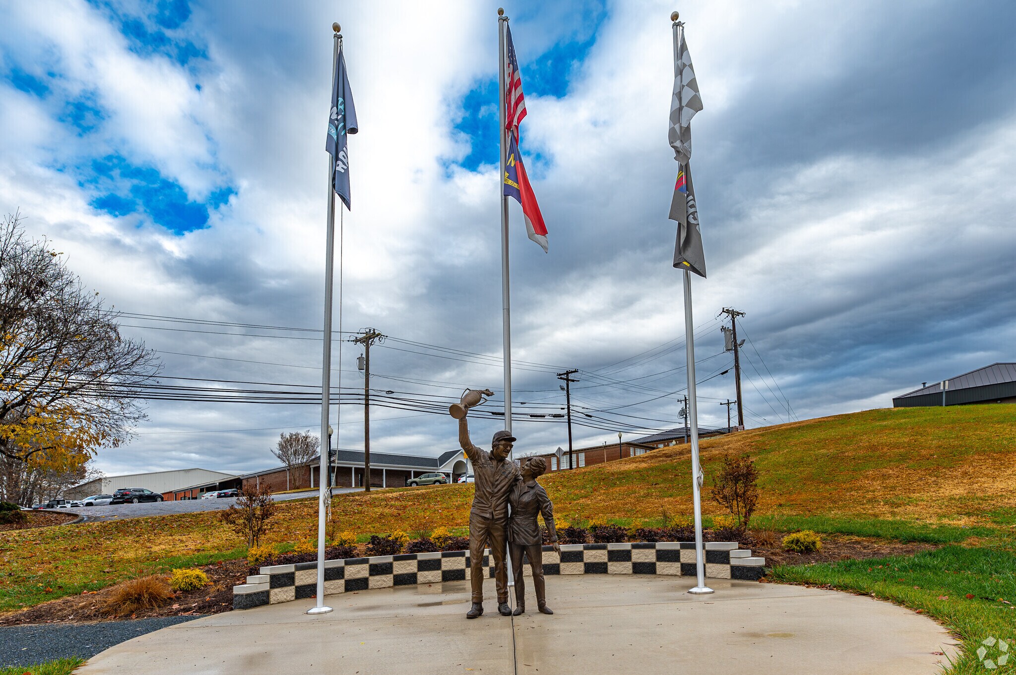 Randleman proudly honors their local legend Richard Petty with this statue near Downtown.