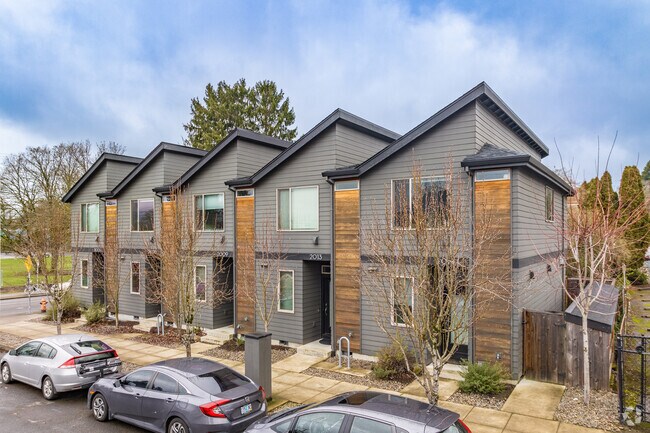 Row Houses townhome with a modern touch in in Buckman, Portland, Oregon.