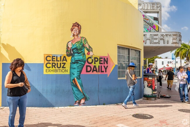 A vibrant street scene in the Little Havana neighborhood.