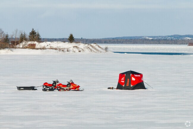 Snowmobiling and Ice Fishing are popular winter activities in Sault Sainte Marie.