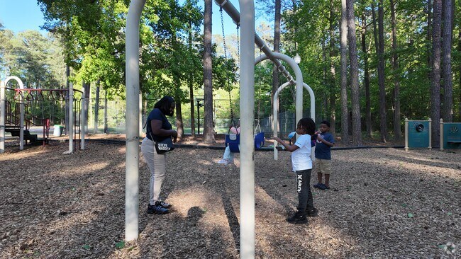 The playground at Warren Road Community Center is popular with kids and parents alike.