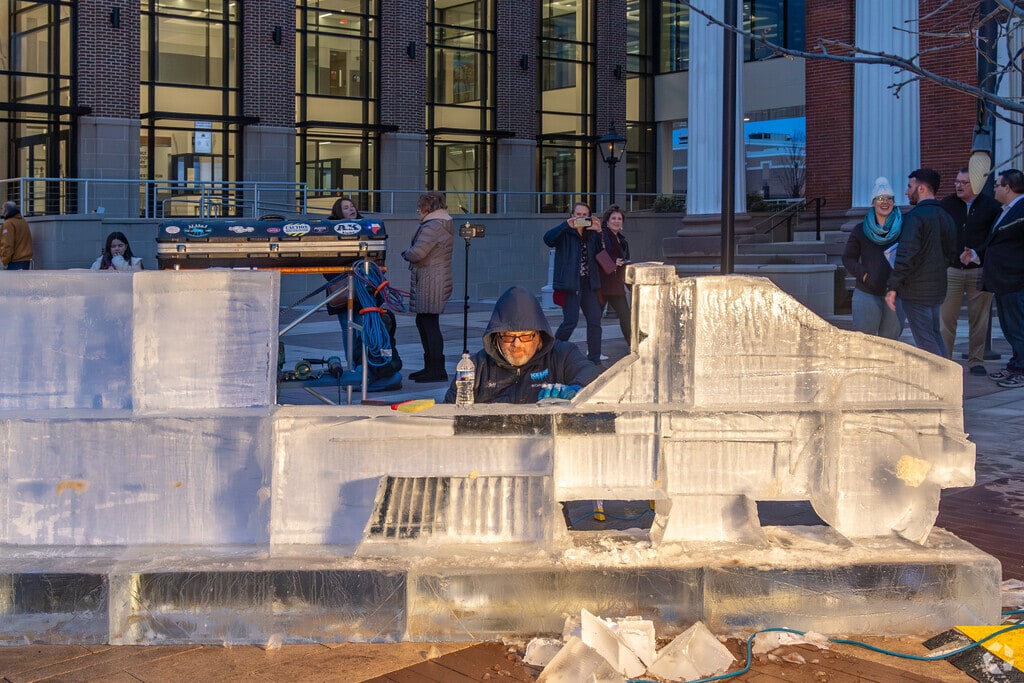 Unique ice sculptures are seen throughout the IceFest in Chambersburg.