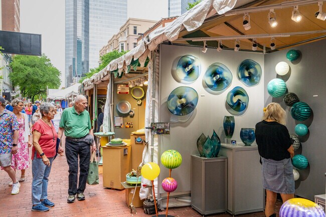 The Fort Worth Art Festival has local artisan works for sale.