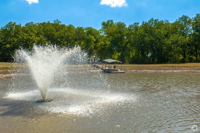 The fountain in Sanger Sports Park gives residents a view while enjoying the walking trails.