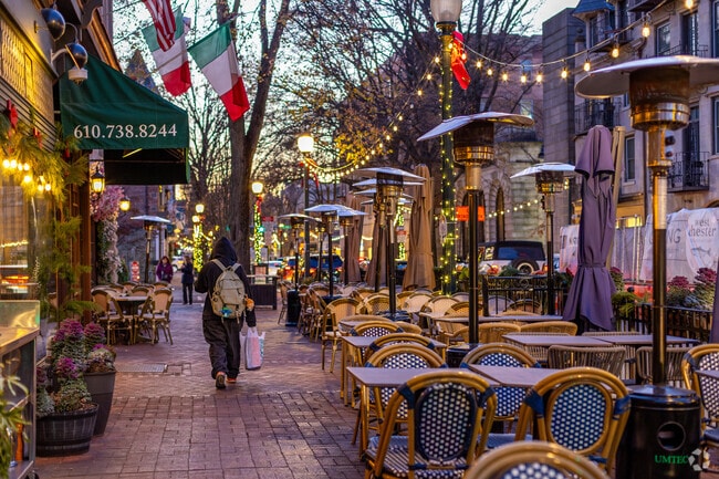West Chester offers endless dining options just minutes from East Bradford.