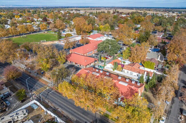 Beamer Elementary School offers a sprawling campus when viewed from above.