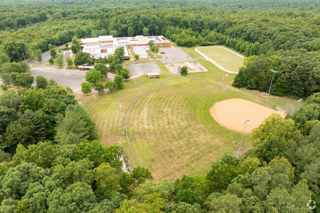 An aerial view of Pocahontas Elementary School.