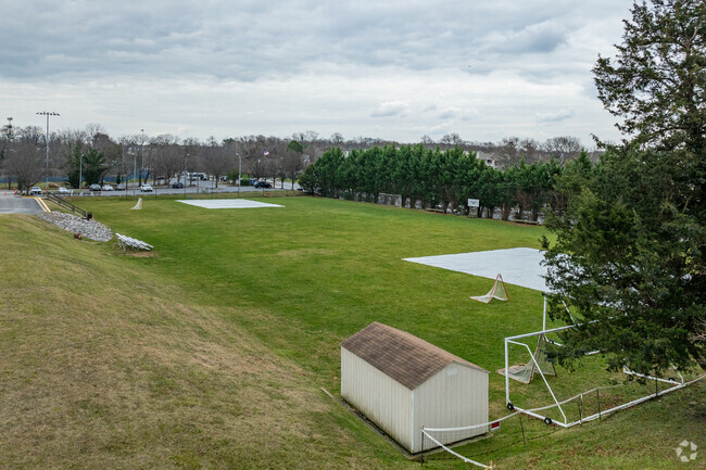 The multi-purpose field located in the front of the school grounds.