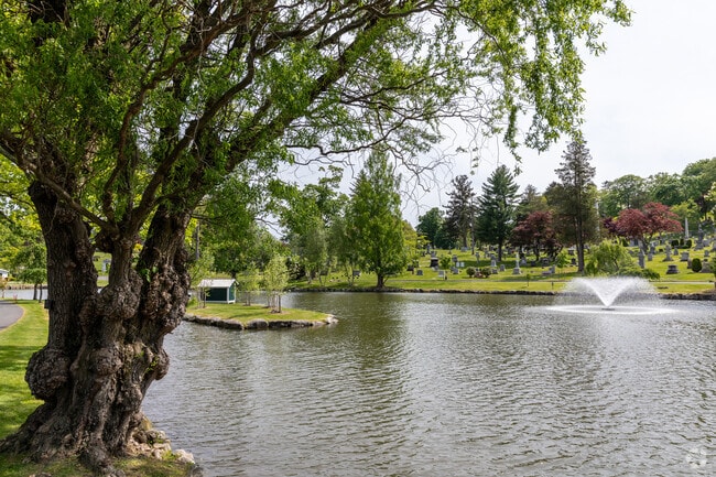 Take a walk by the pond in Kensico Cemetery in Valhalla.