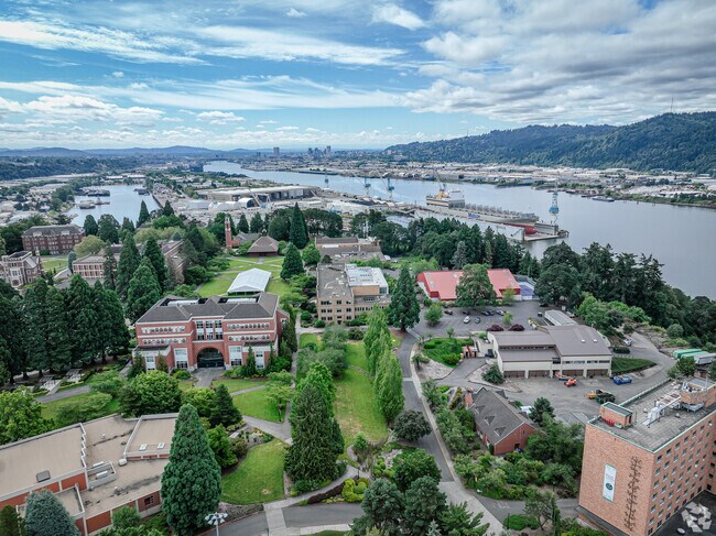 University of Portland, with view of downtown Portland