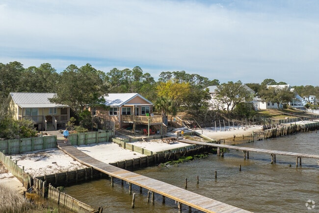 Gulf Highlands has two coastlines, homes along Bon Secour Bay typicaly have there own piers.