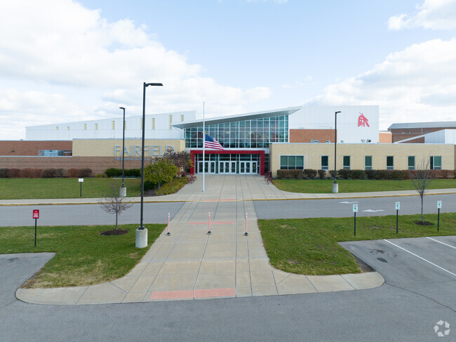 Fairfield Freshman School building entrance.