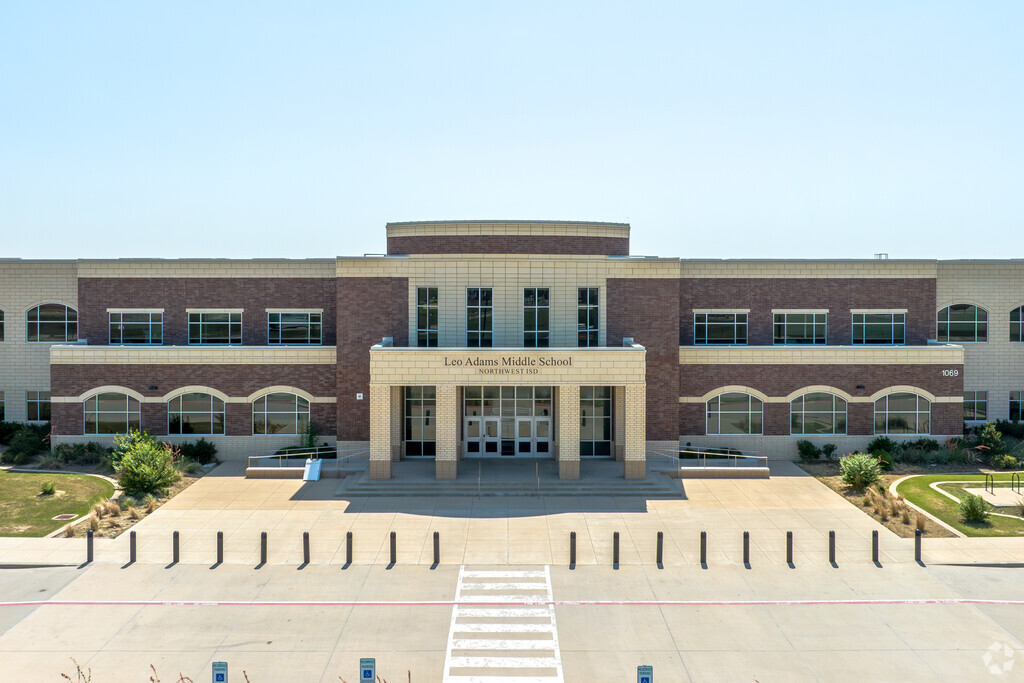 Leo Adams Middle School, in Hurst, is rated a 6/10 by Great Schools