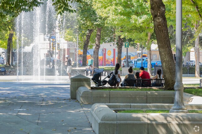 Chico's City Plaza has an area to keep cool in downtown.