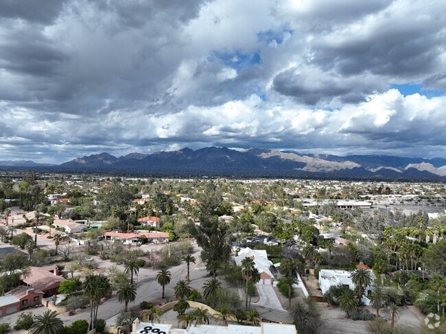Enjoy lush desert surroundings and views of the Catalina mountain range from Rosemont West.