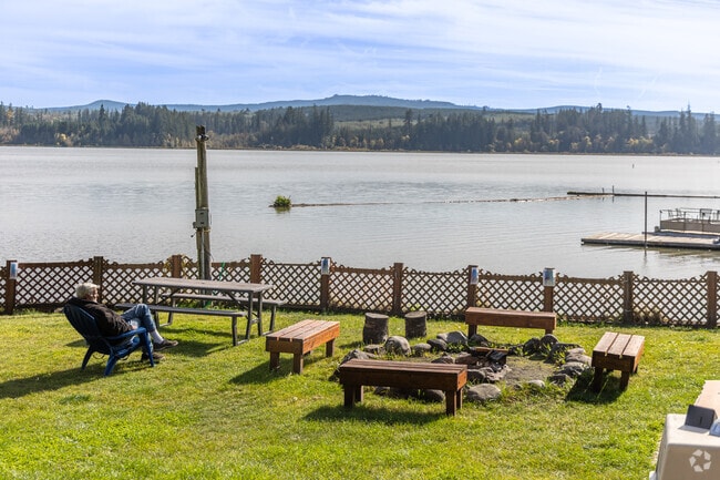 Silver Lake Resort offers comfortable benches to view the lake.