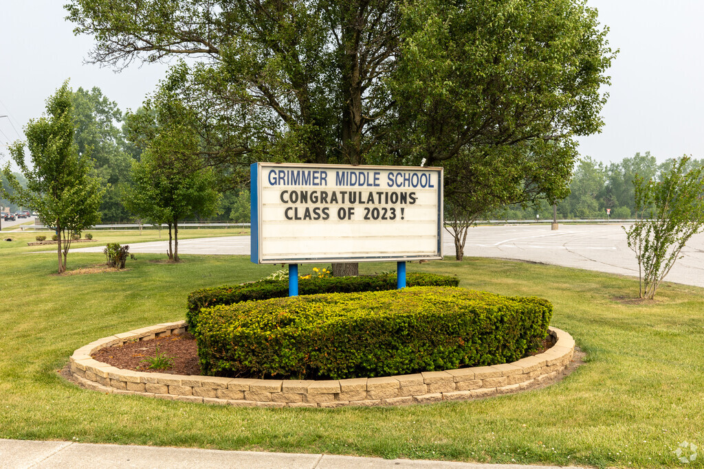 Schererville's Grimmer Middle School displays its daily announcements out front.