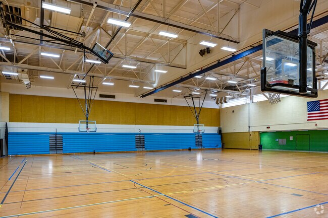 A gym shared between the community center and high school is open to Wexford Heights residents.