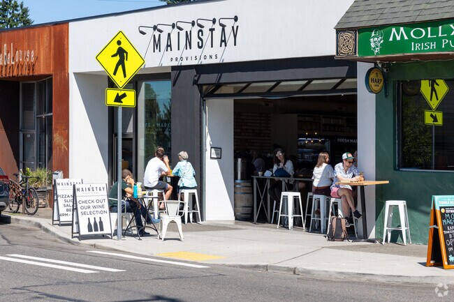 Outside seating accommodates the crowds at Mainstay Provisions on NW 65th St in West Woodland.