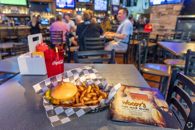 Grab a bite over at Woody's Bar and Grill in Southpointe.