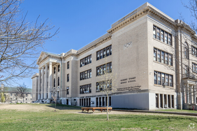 The Gilbert Stuart Middle School is a grand old building in the West End of Providence.
