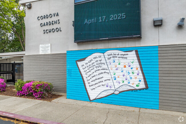 The artwork and murals at Cordova Gardens Elementary School are inspiring.