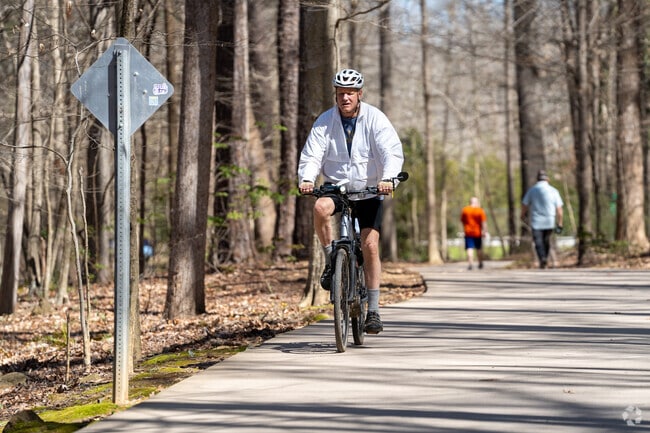 The Bolin Creek Greenway runs close to Carrboro and is used by students to commute.