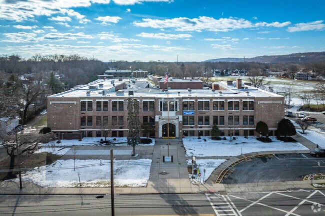 An elevated view of Park Middle School, in Scotch Plains, NJ.