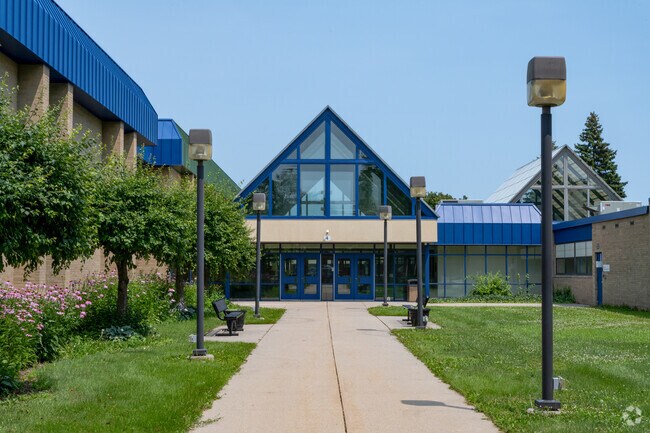 Clintondale Middle School front entrance in Clinton Township.