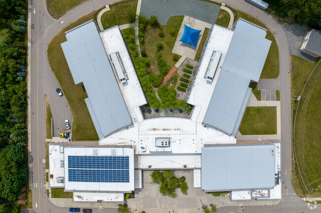Aerial top-down view of Freeman-Kennedy School