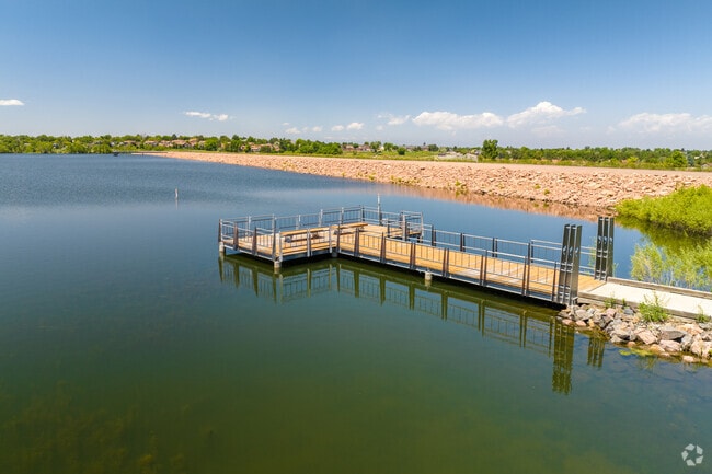 There is a fishing pier at Quincy Reservoir.
