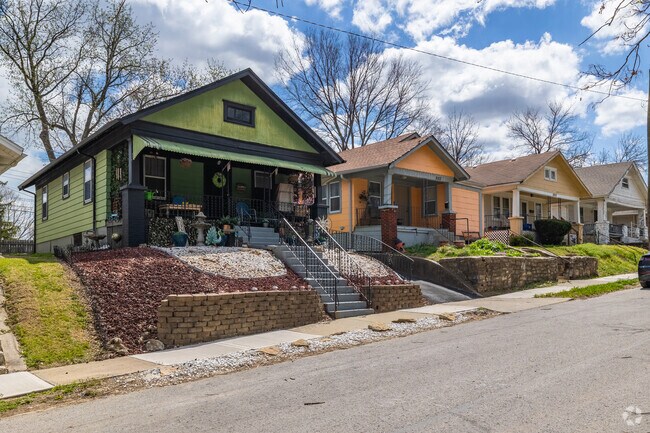 Brightly painted homes add character to Leeds neighborhoods.