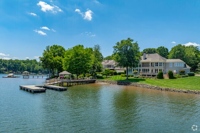 Private docks are another amenity of the luxury homes on Lake Norman in Huntersville.