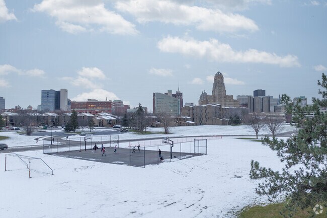 Emerson Young Park is the largest green space in Columbus located next to Waterfront Elementary.