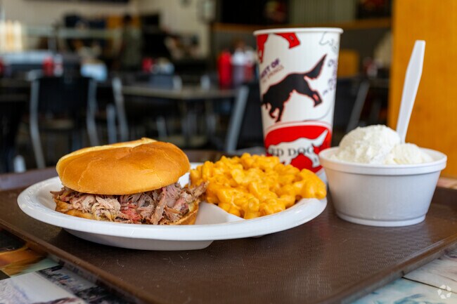Bird Dog BBQ in Ridgeview is a local restaurant known for Oklahoma-style smoked meats.