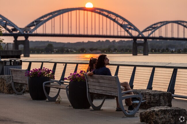 Central Rock Island are close to the shore of the Mississippi, perfect for watching the sun set.