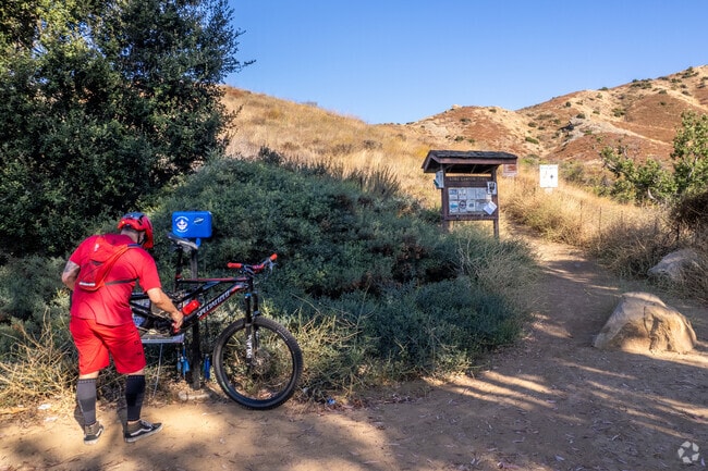 There are bike and hiking trails all around the Wood Ranch area.