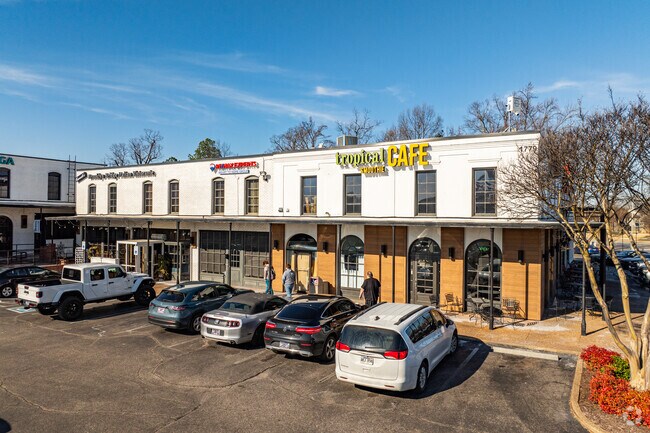 There are several retail and dining areas along poplar near Greentrees.
