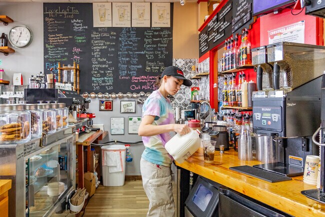 Cattle Dog Roaster's makes an amazing iced coffee caramel latte in Pine Ridge.