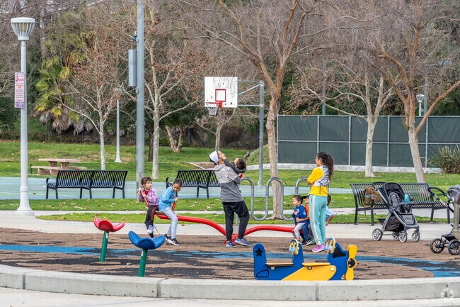 Andulka Park in Canyon Crest offers a delightful area for residents to practice their basketball skills.