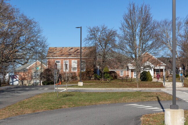 Main entrance at Peace Dale Elementary School in South Kingstown, RI.