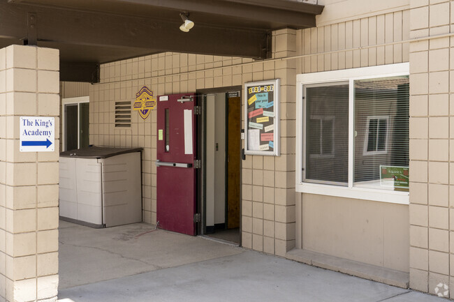 The front door to The King's Academy in Reno.